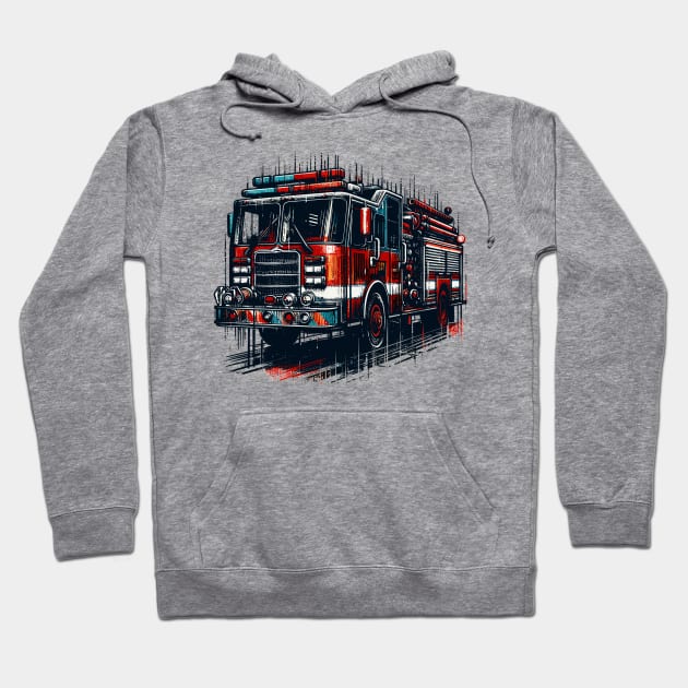 Fire Truck Hoodie by Vehicles-Art